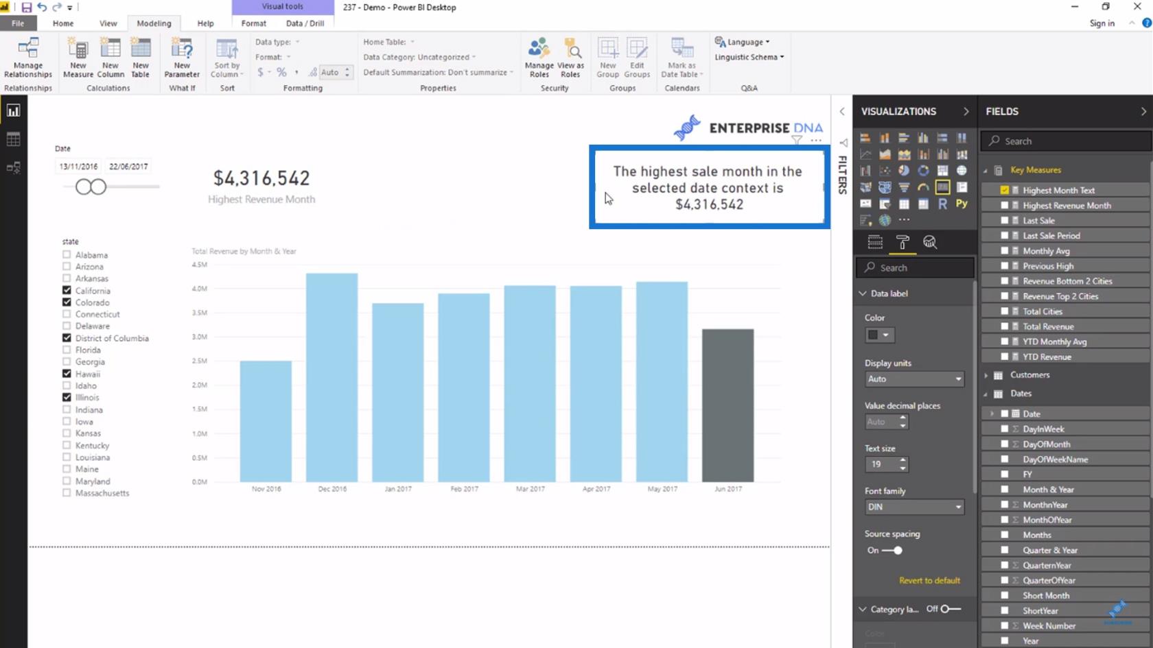 Technique de visualisation de données LuckyTemplates : création d'un en-tête ou d'un titre dynamique