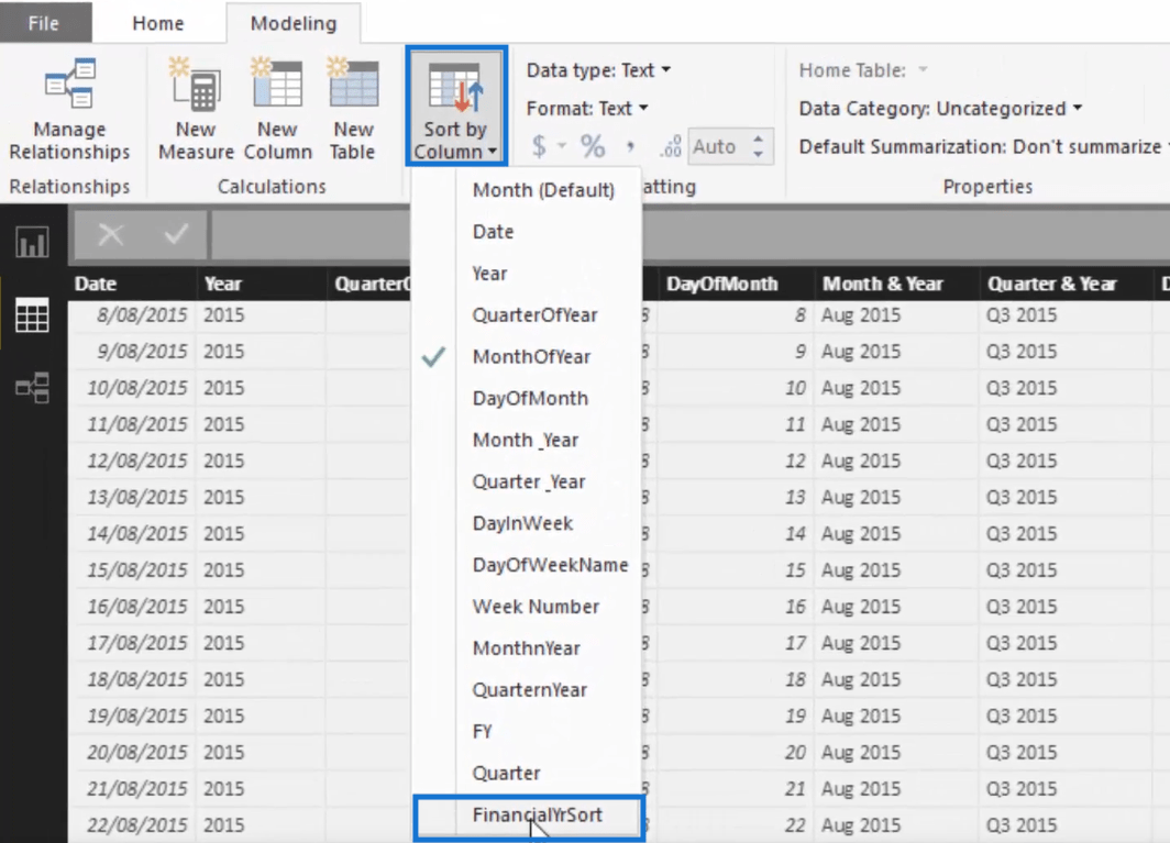 Tri des dates par exercice financier dans LuckyTemplates