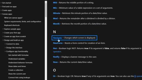 PowerApps Navigation Context Overview