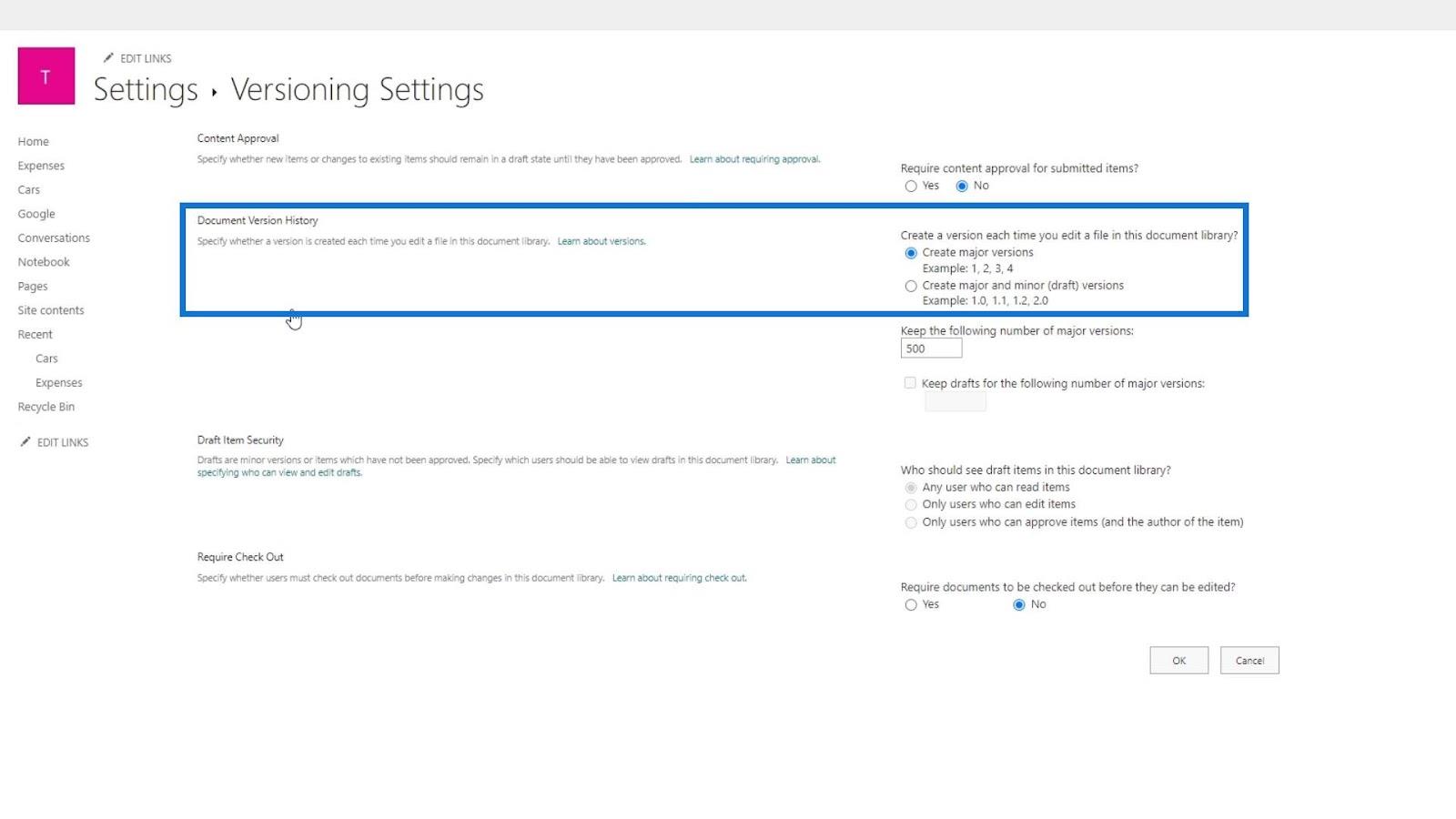 SharePoint 站點庫設置 |  概述