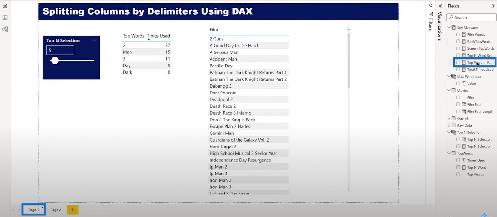 Colonne fractionnée LuckyTemplates par délimiteurs dans DAX