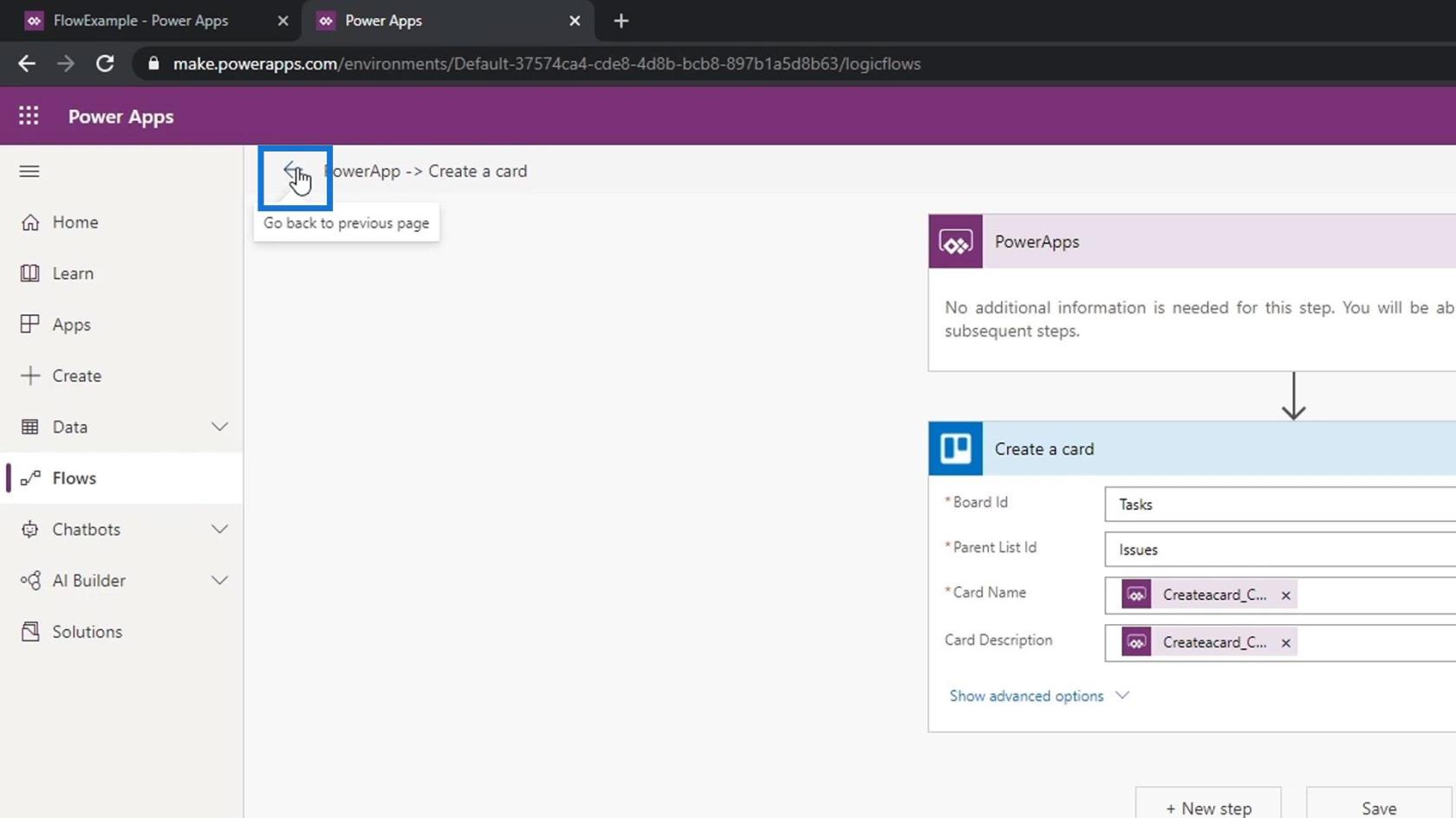 Intégration de PowerApps dans Microsoft Power Automate