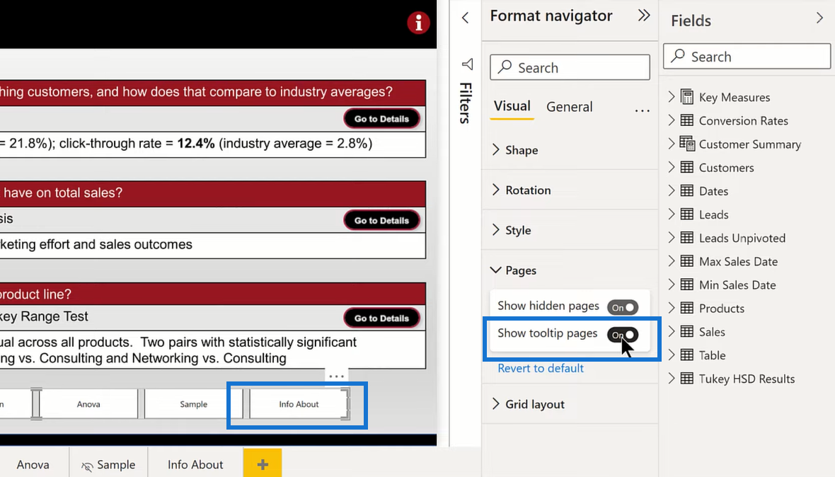 Mises à jour, didacticiel et révision de la navigation dans les pages LuckyTemplates