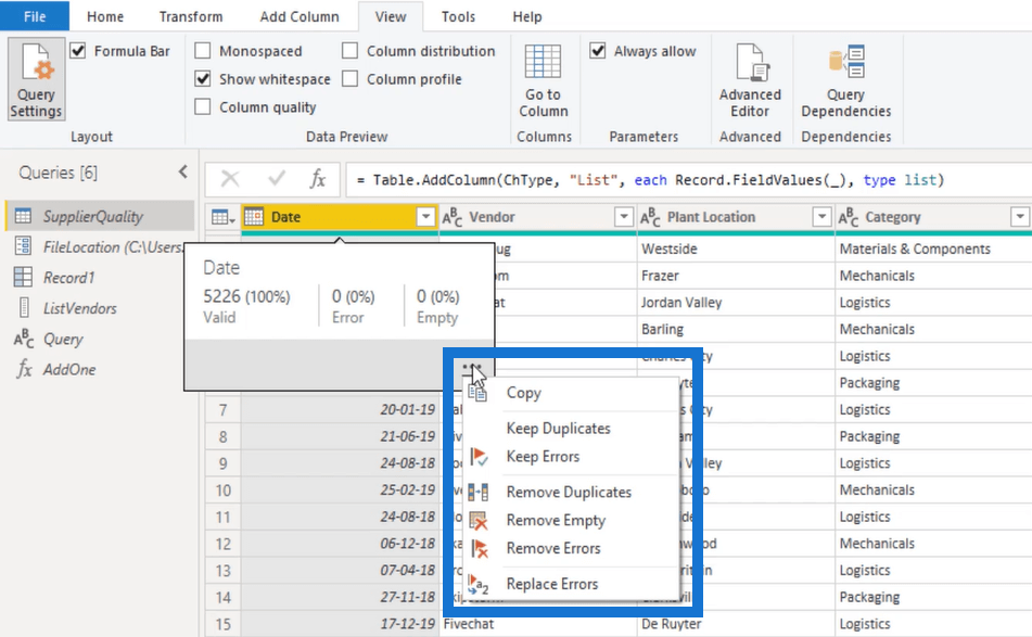 Una descripción general rápida de las diferentes herramientas de Power Query en LuckyTemplates