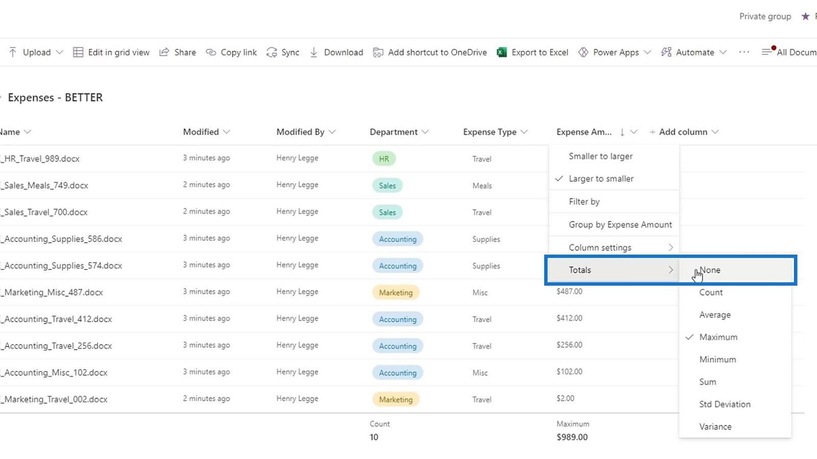 使用列在 SharePoint 中添加元數據