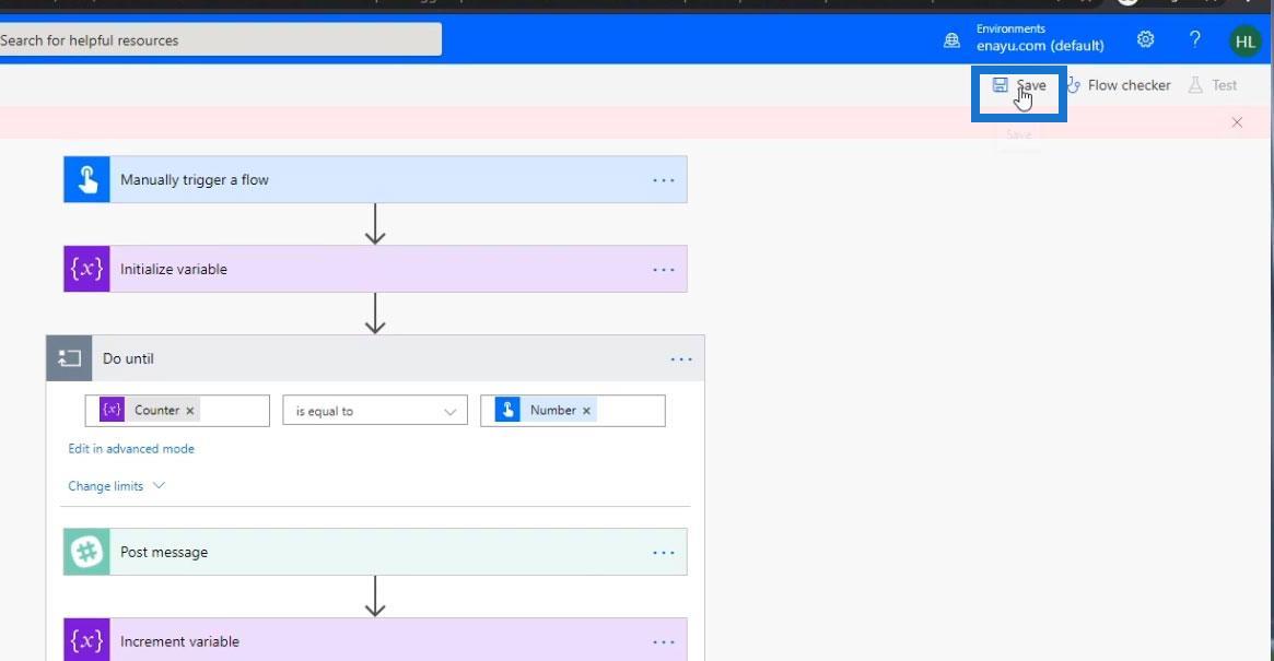 Faire jusqu'au contrôle de boucle dans Power Automate