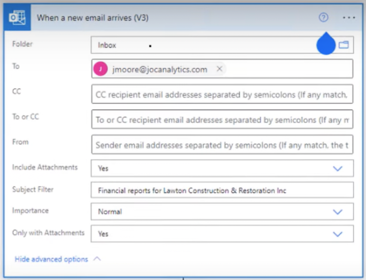 Enregistrer la pièce jointe d'un e-mail sur SharePoint avec Power Automate