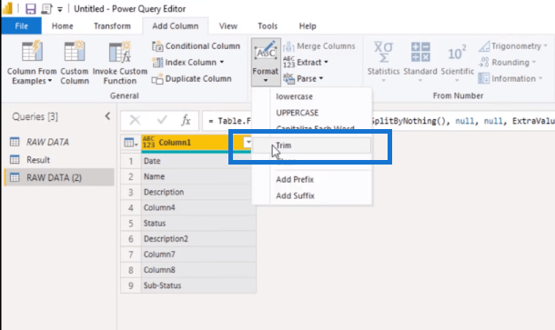 Comment fusionner dynamiquement des colonnes dans une table Power Query