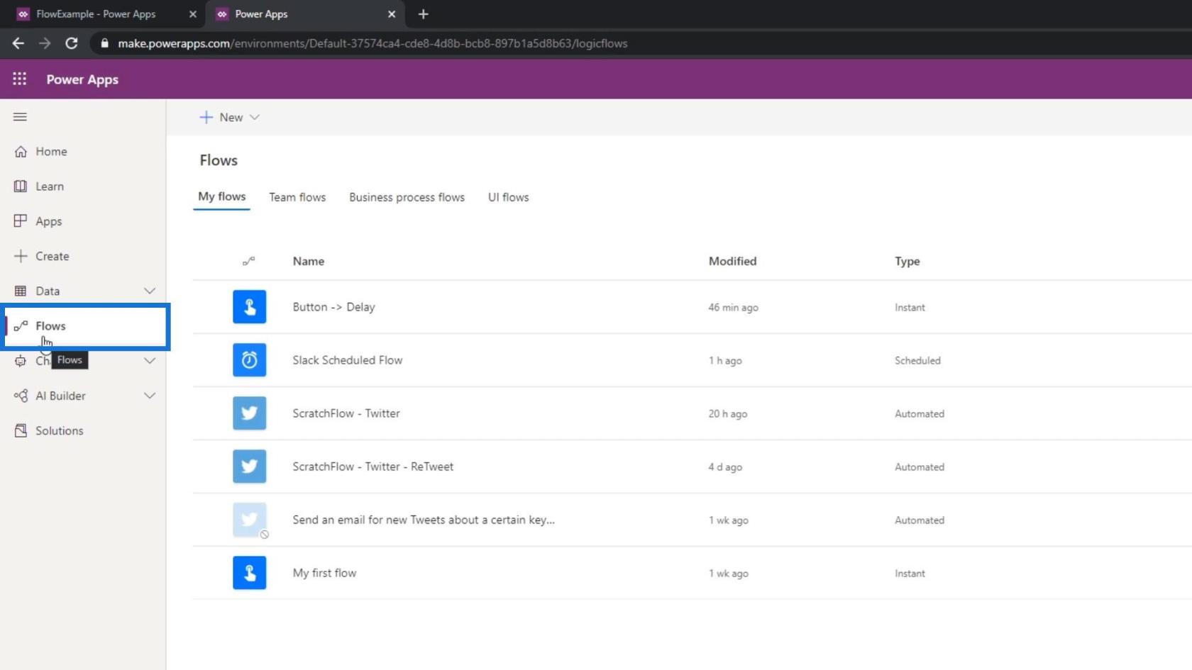 Intégration de PowerApps dans Microsoft Power Automate