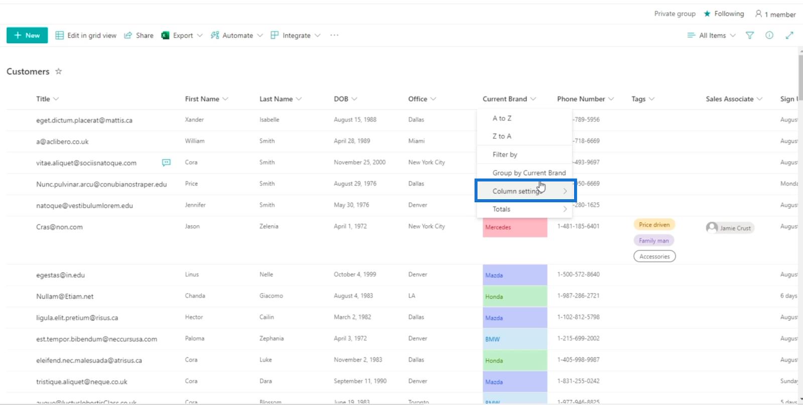 Tutorial de formatare a listei SharePoint