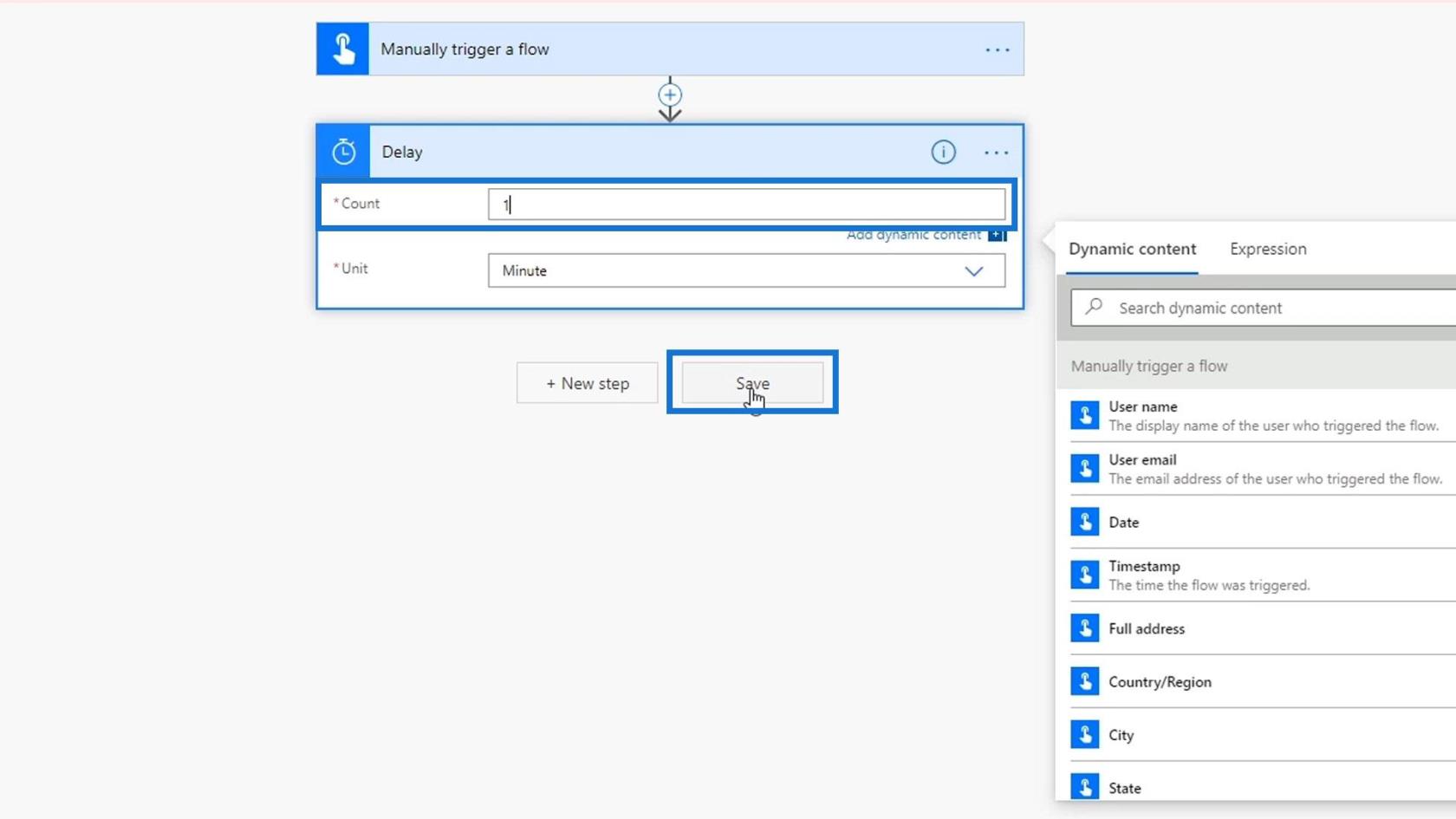 مدخلات سير العمل في Microsoft Power Automate