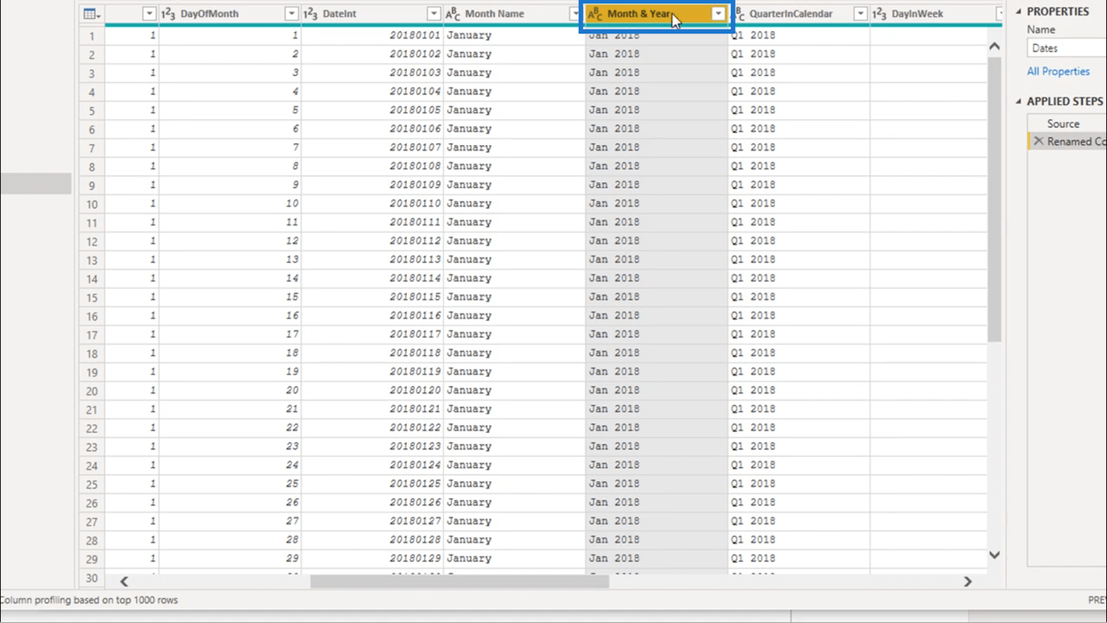 Création d'une table de dates dans LuckyTemplates