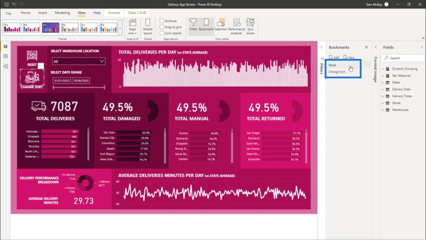 Trier dynamiquement les visualisations dans vos rapports LuckyTemplates