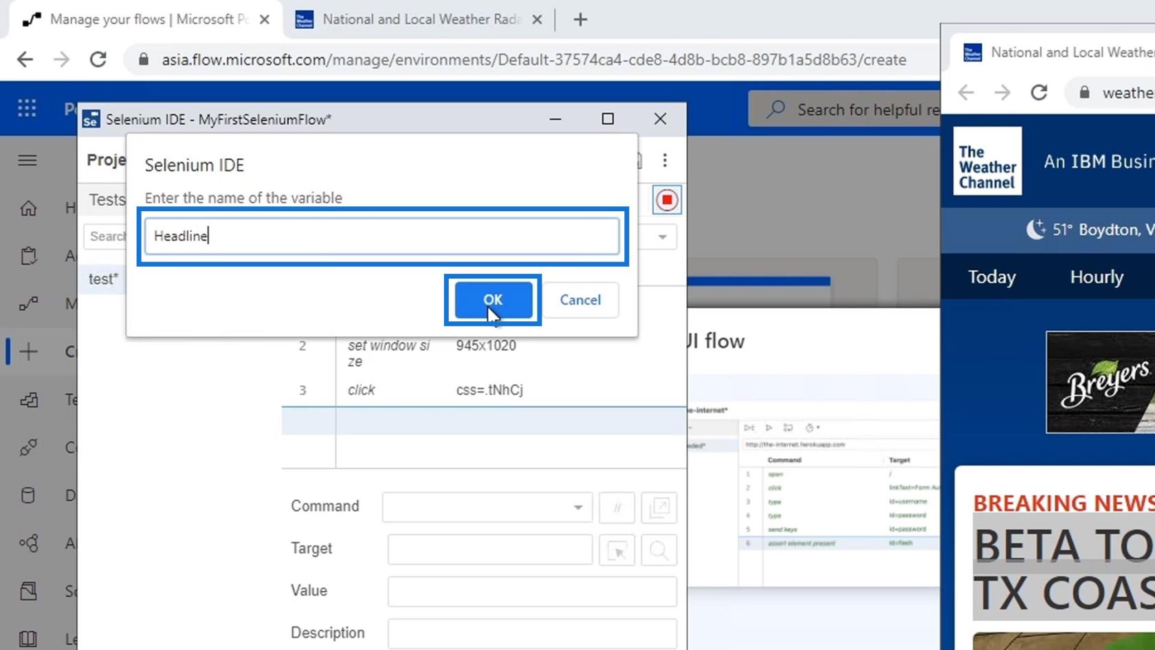 Selenium IDE In Power Automate UI 流程