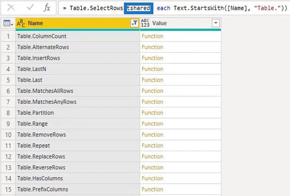 Fonctions Power Query, mots-clés et identificateurs