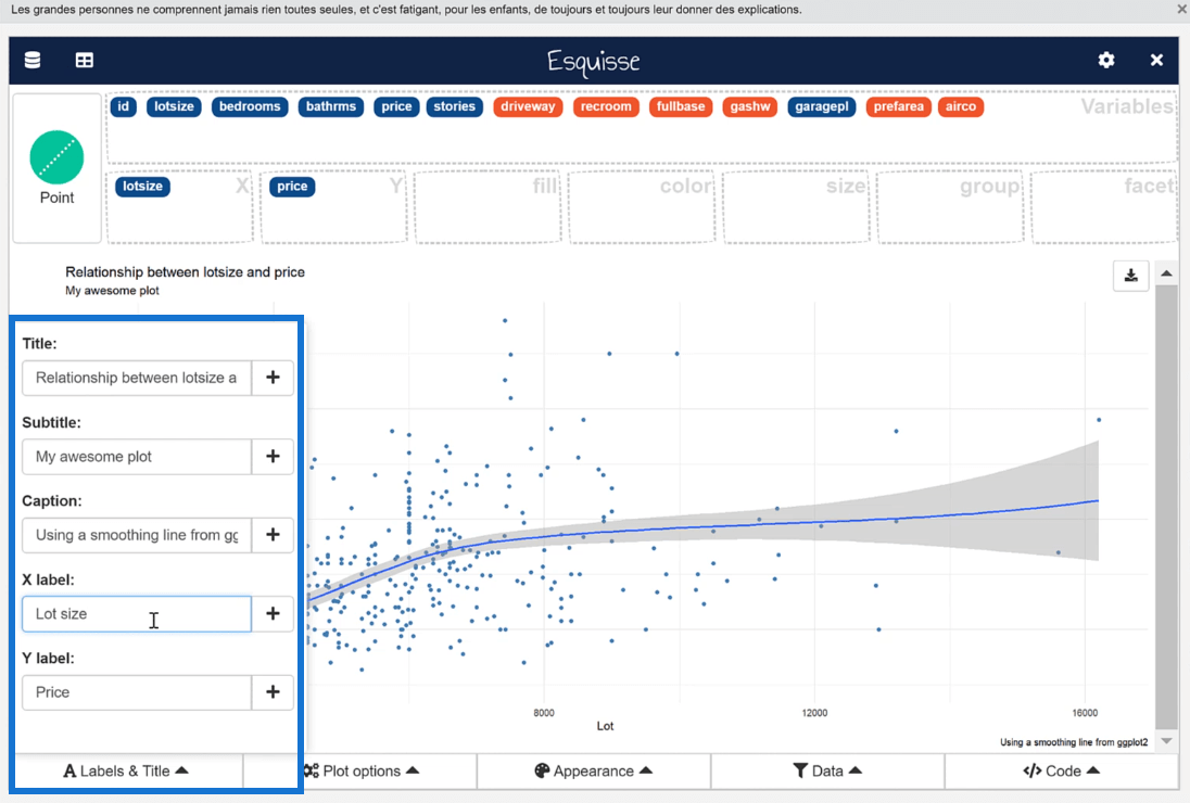 R 中的 GGPLOT2：使用 ESQUISSE 進行可視化