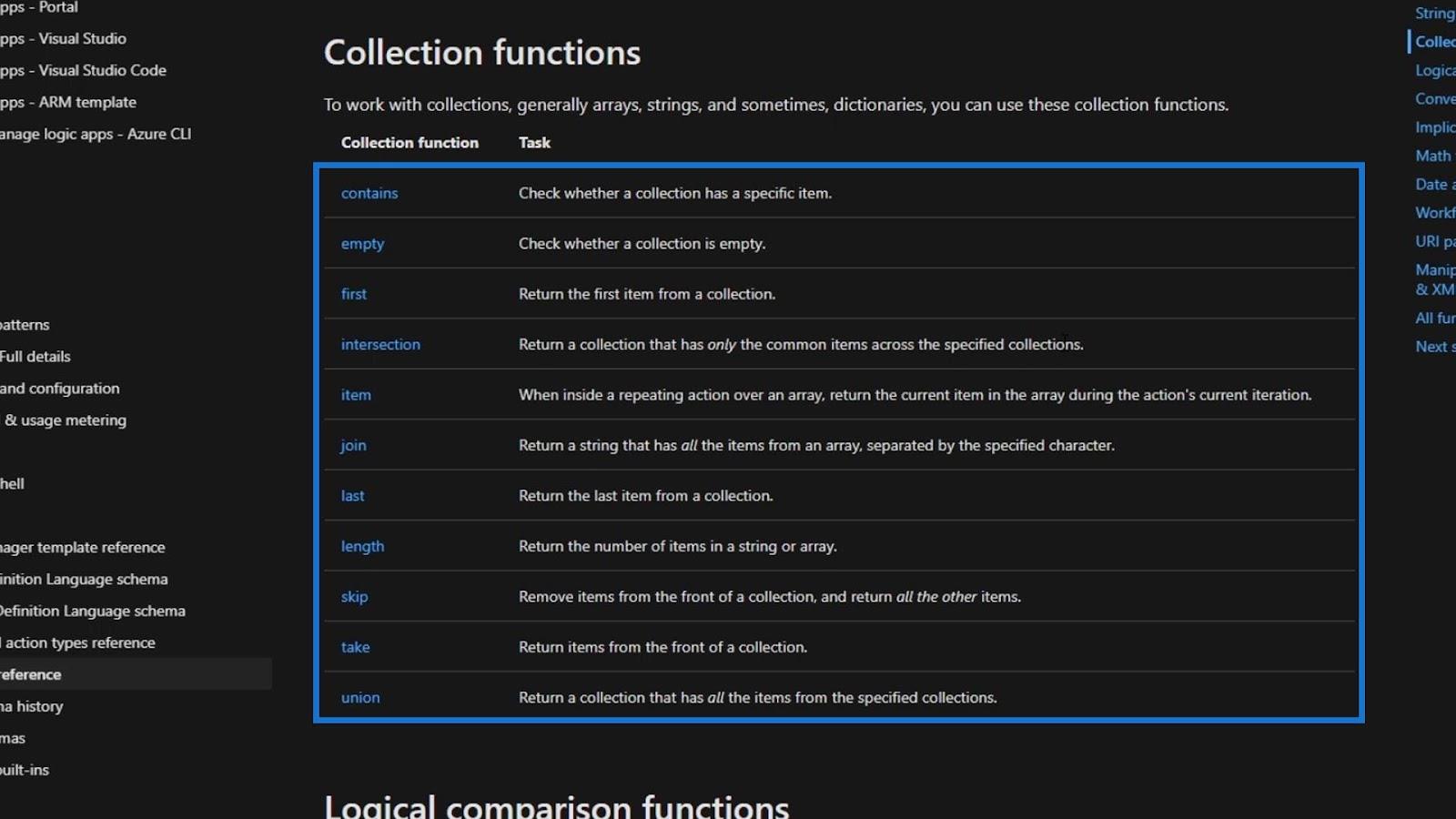 Fonctions de collecte dans Microsoft Power Automate