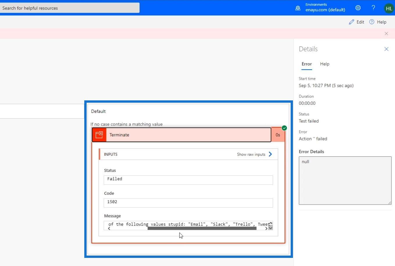 Contrôle d'action de fin Power Automate dans les flux