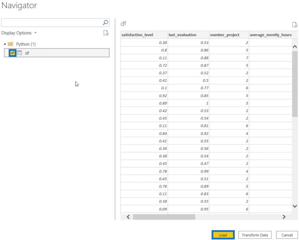 Script Python dans les rapports de données LuckyTemplates