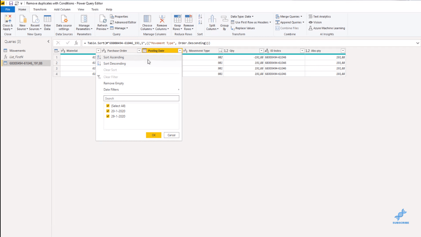 LuckyTemplates Power Query : suppression des lignes en double