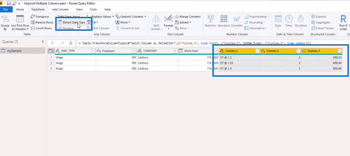 LuckyTemplates Unpivot 列 - Power Query 教程