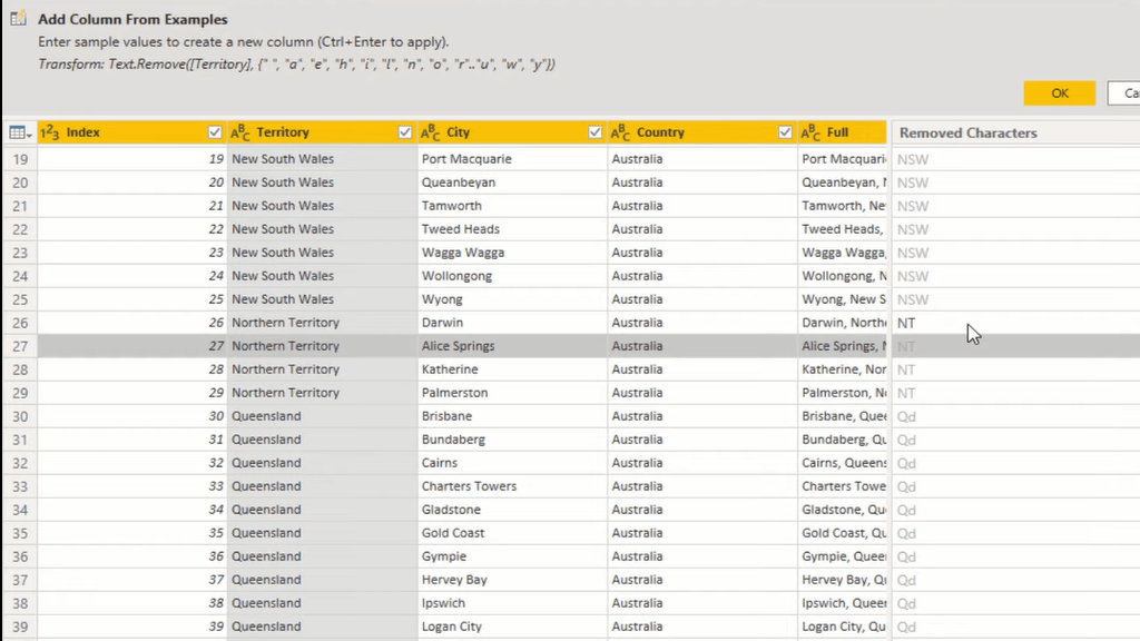 Colonne à partir d'exemples LuckyTemplates - Tutoriel Power Query