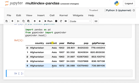 MultiIndex dans les pandas pour les données à plusieurs niveaux ou hiérarchiques