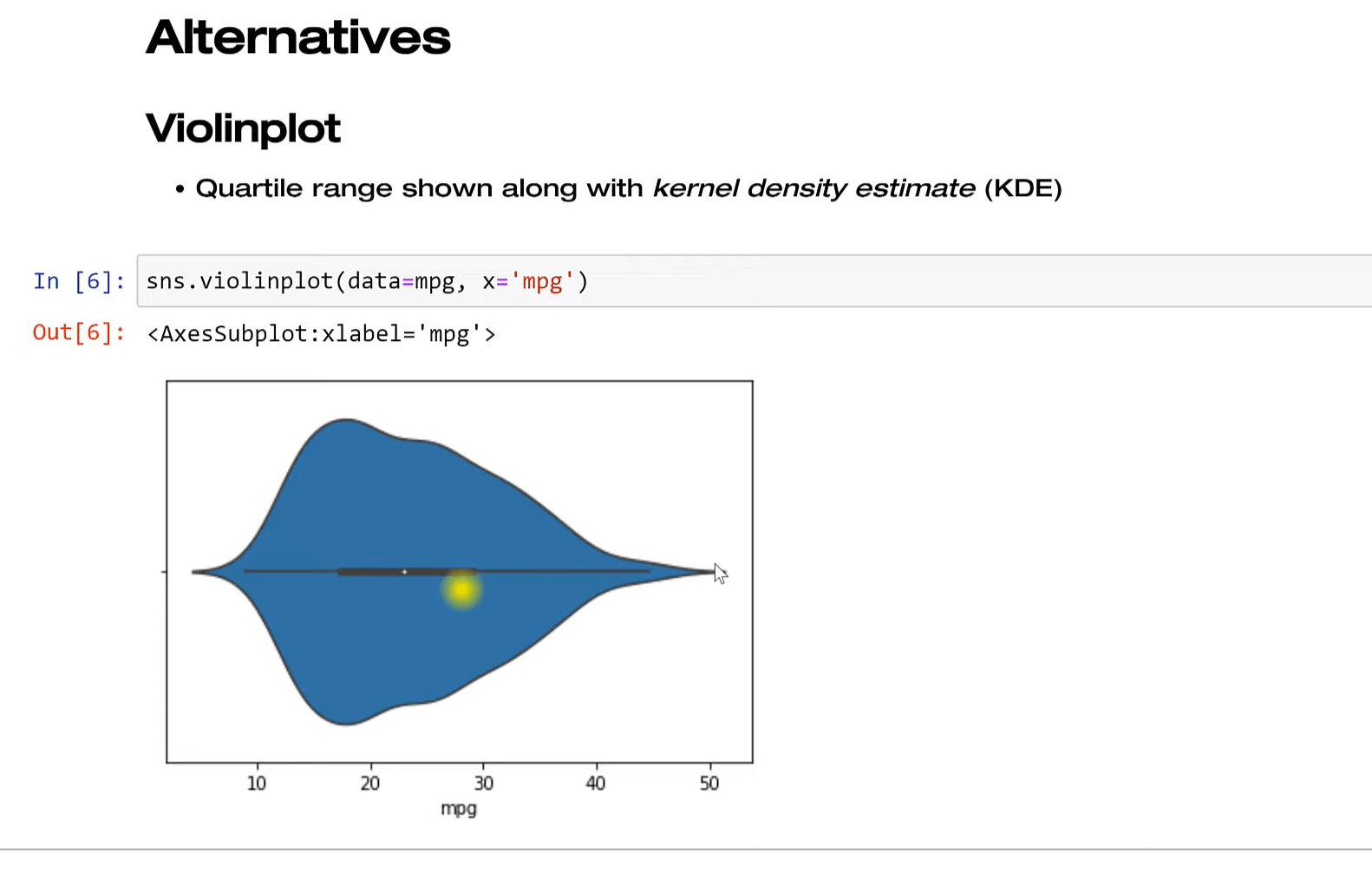 Fonction Seaborn en Python pour visualiser la distribution d'une variable