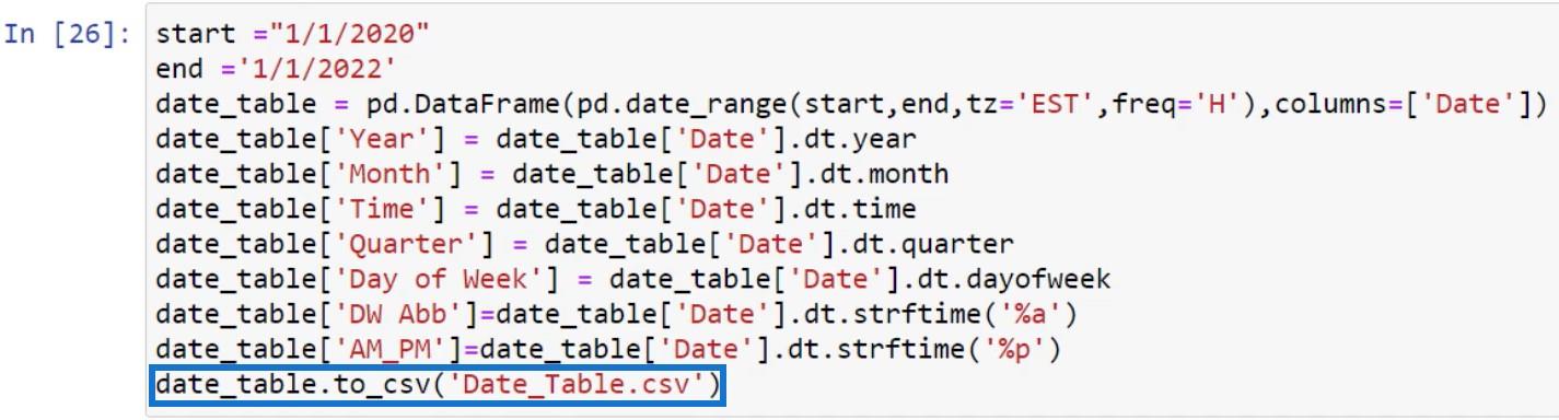 LuckyTemplates met Python-scripting om datumtabellen te maken