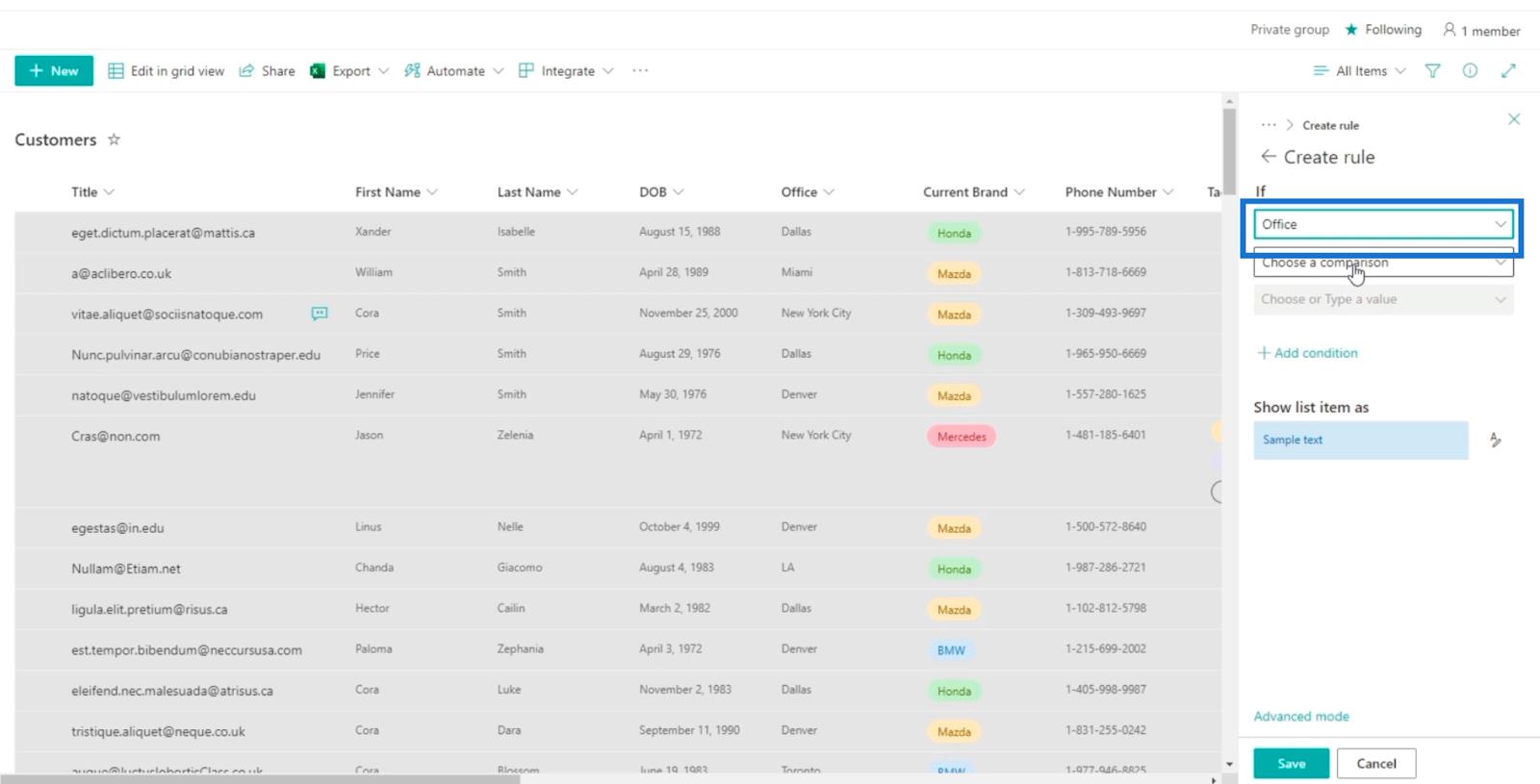 Tutorial de formatare a listei SharePoint