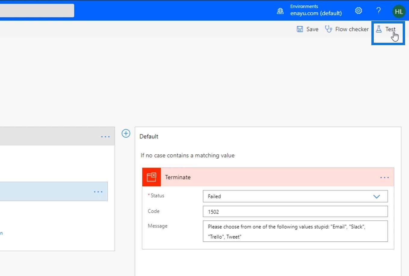 Contrôle d'action de fin Power Automate dans les flux