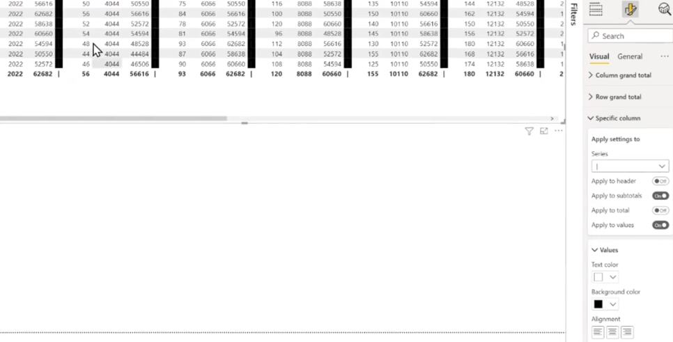 Visualisation matricielle dans LuckyTemplates