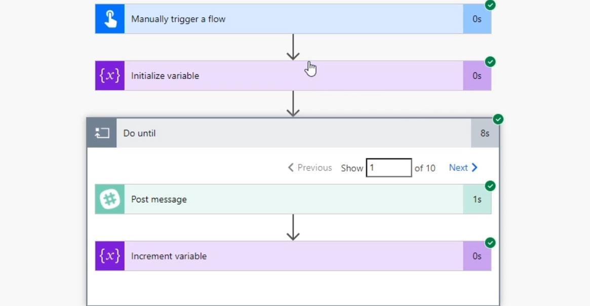 Faire jusqu'au contrôle de boucle dans Power Automate