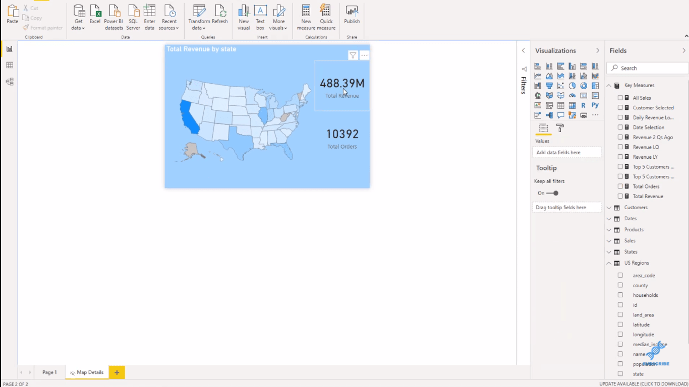 Visualizações de dados LuckyTemplates – Mapas dinâmicos em dicas de ferramentas
