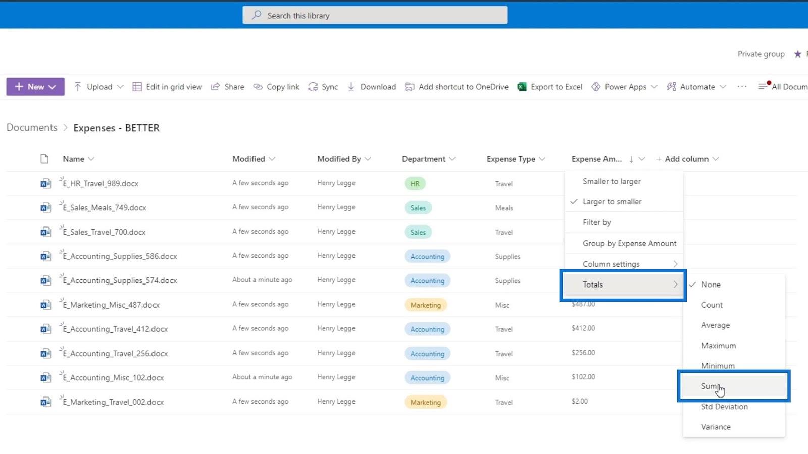 使用列在 SharePoint 中添加元數據