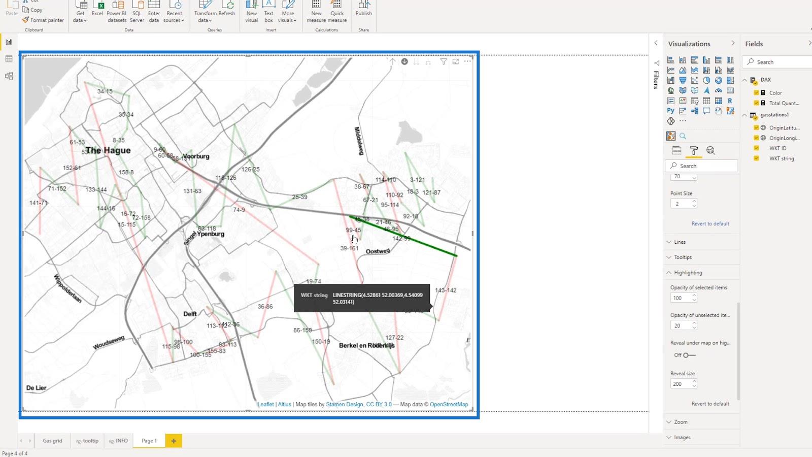 Visualizzazione della mappa delle icone di LuckyTemplates: stringhe WKT