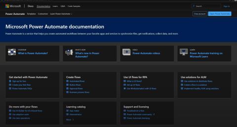 Descrierea documentației Power Automate