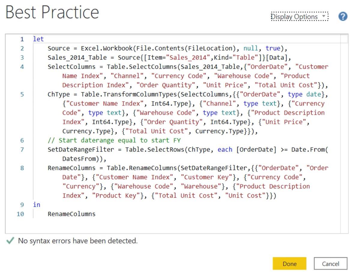 Meilleures pratiques de flux de langage Power Query