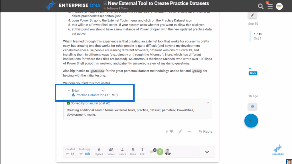 Instrumente externe LuckyTemplates – Instalarea setului de date de practică