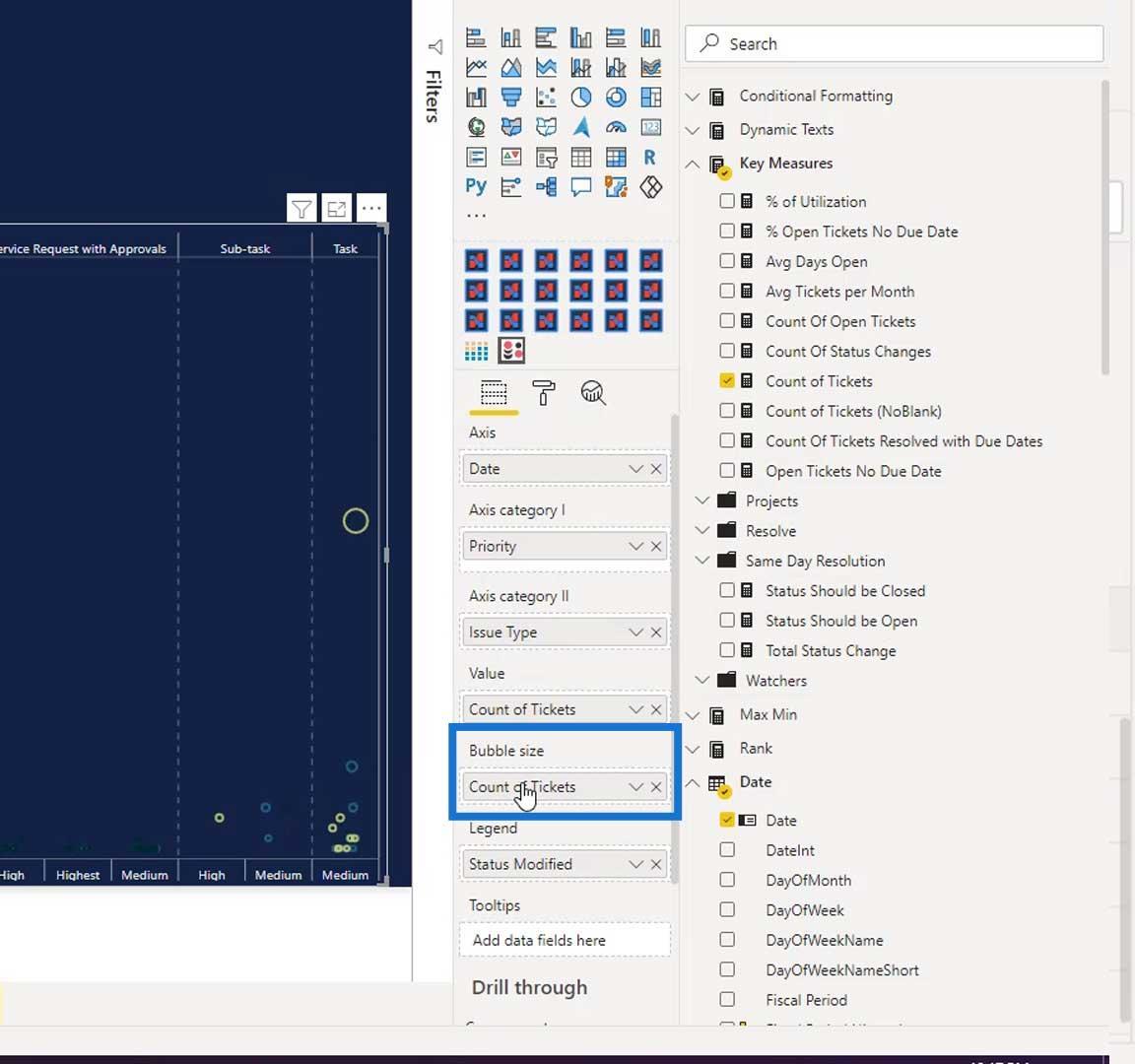 Gráficos de diagrama de puntos en LuckyTemplates: visualización personalizada