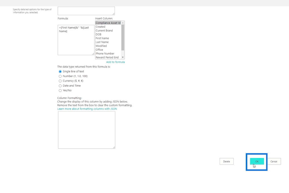 La vue du calendrier de la liste SharePoint