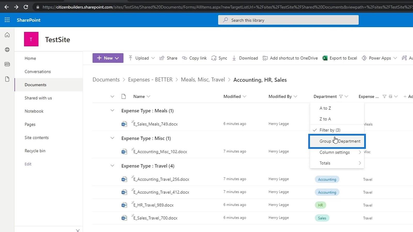 SharePoint 文件中的元數據過濾