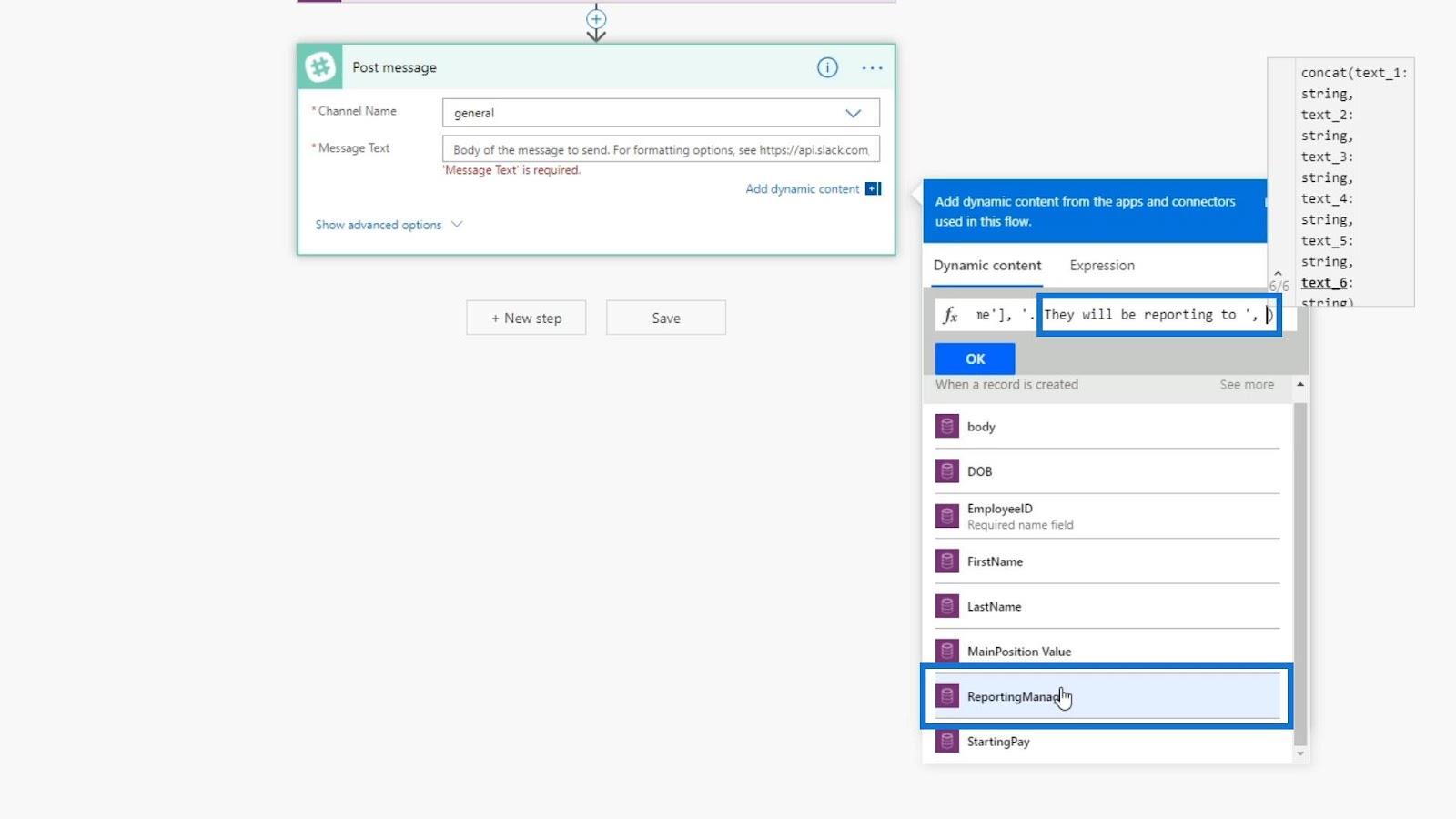 Intégration du flux des processus d'entreprise dans Power Automate