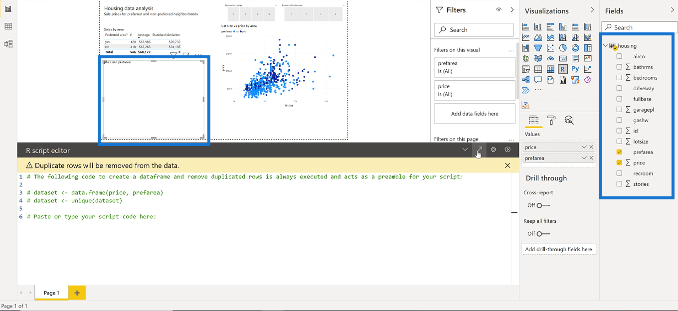 Créer un histogramme à l'aide de R Visual dans LuckyTemplates