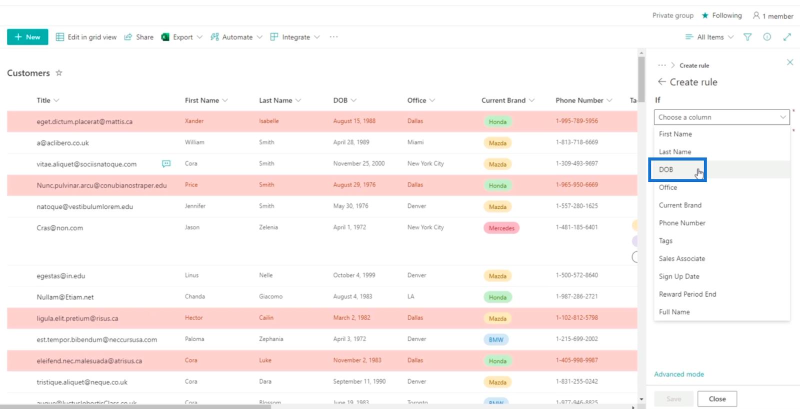 Tutorial de formatare a listei SharePoint