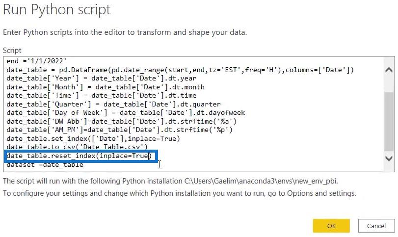 LuckyTemplates cu scripturi Python pentru a crea tabele de date