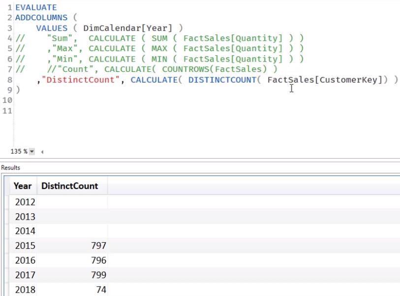 Agrégations XmSQL dans VertiPaq DAX Studio