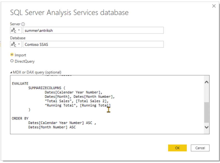 Utilisation de DAX pour charger des données de SSAS vers LuckyTemplates