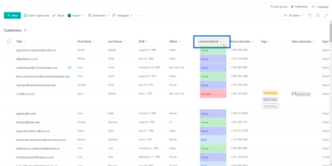 Procédure pas à pas de formatage de liste SharePoint