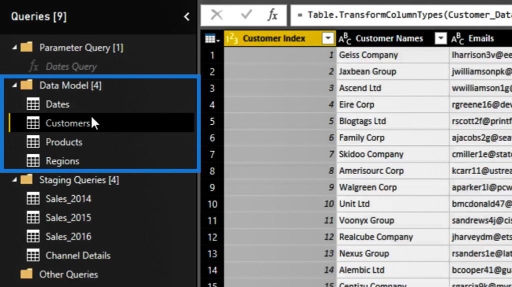 Power Query Editor: consultas provisionales